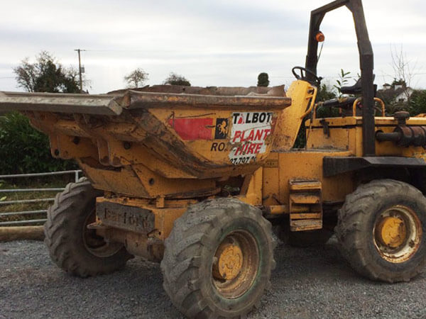 Picture of Talbot Grab Hire truck with a mini digger - both available for hire Talbot Plant Hire Large Digger for hire