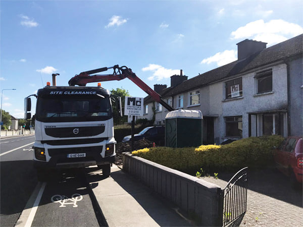 Picture of Talbot Grab Hire truck with a mini digger - both available for hire artic truck and low loader for hire pic from Talbot Plant Hire