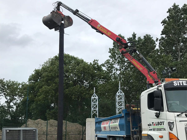 Picture of Talbot Grab Hire truck with a mini digger - both available for hire We can easily deliver a micro digger on site