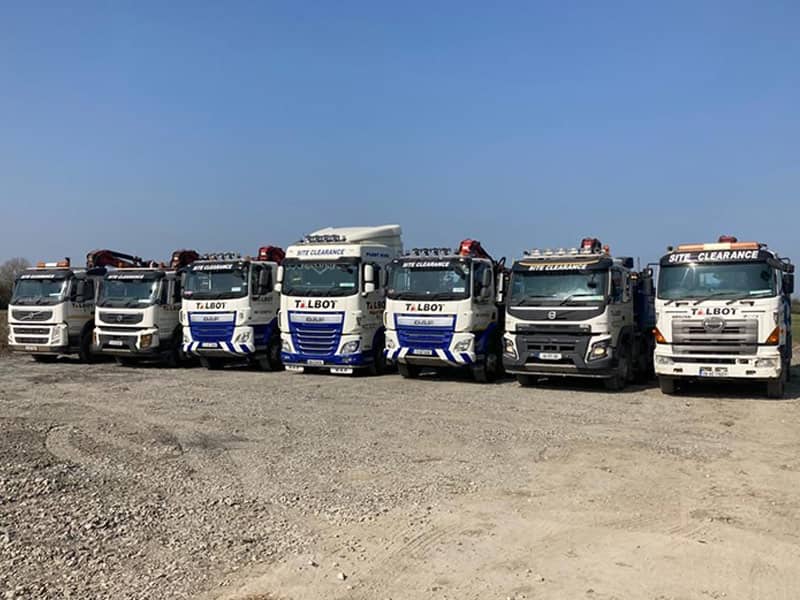 Talbot Plant Hire - picture of fleet of grab hire trucks